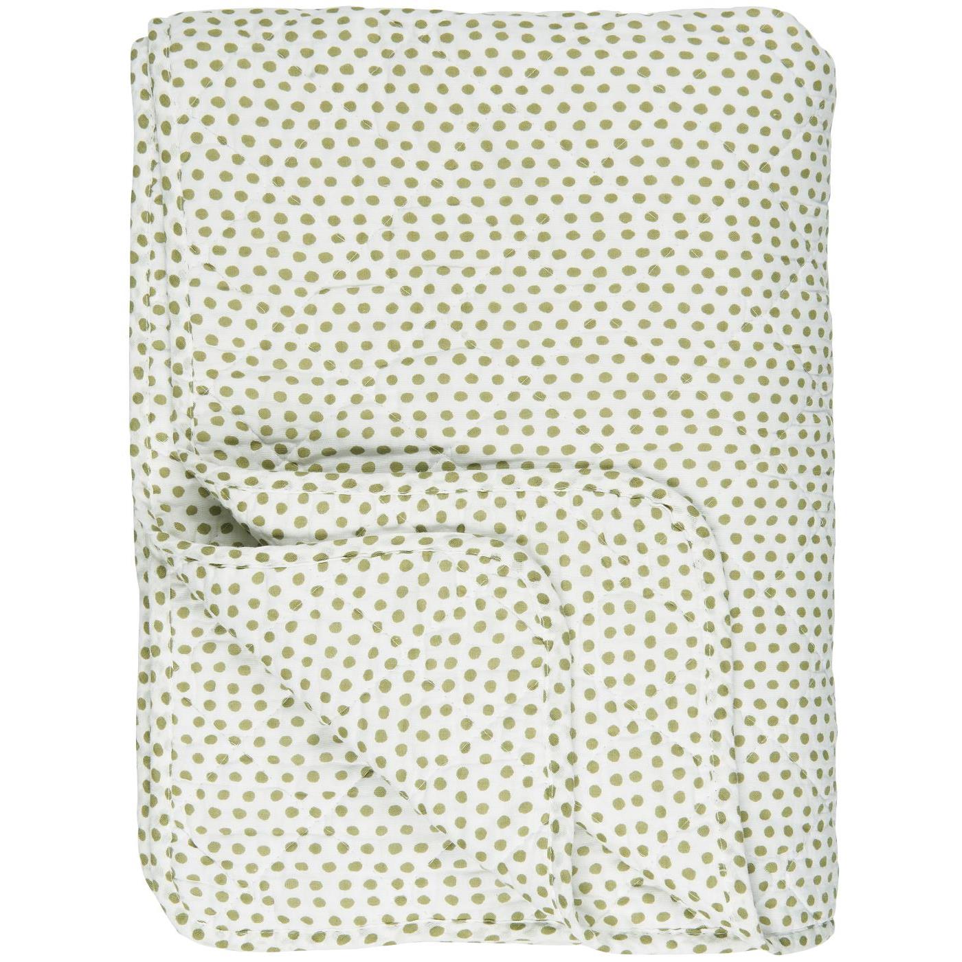 Levně IB Laursen Bílo-zelená deka DOTS 180x130 cm
