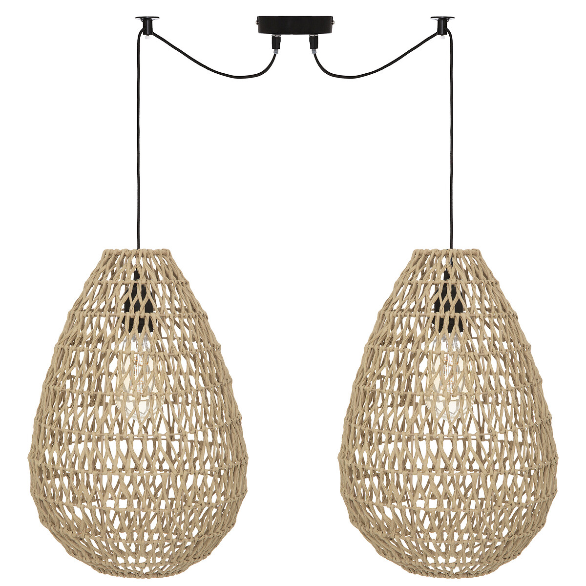 Levně Sada 2 závěsných papírových lamp