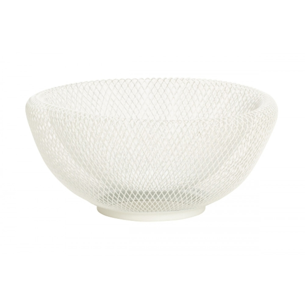 Levně Bílý kovový koš na ovoce Ø 25 cm
