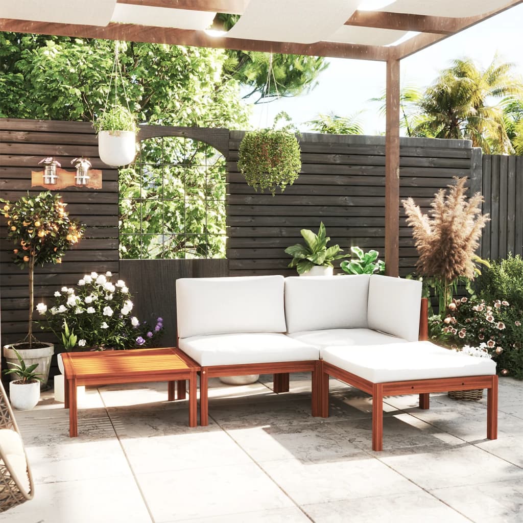 Levně Krémový zahradní set z masivního dřeva GARDEN
