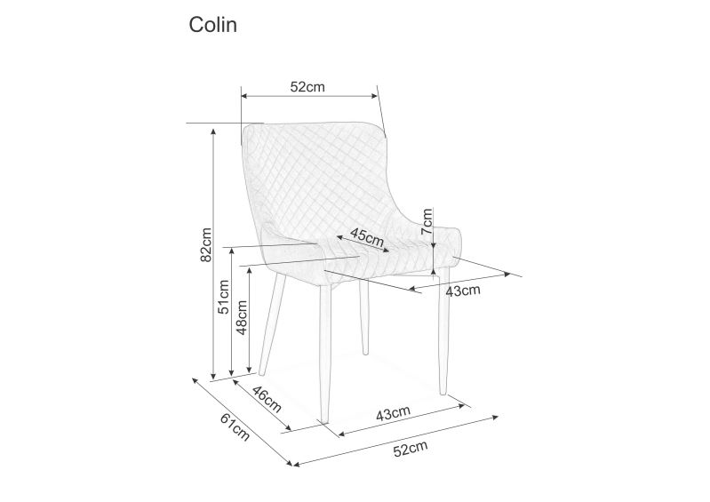 Černá židle COLIN B (obrázek 5)