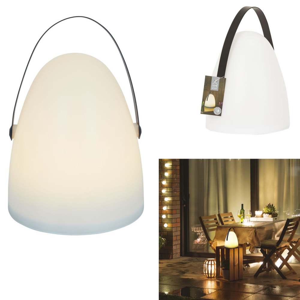 Levně Bílá venkovní lampa s rukojetí DECOHA