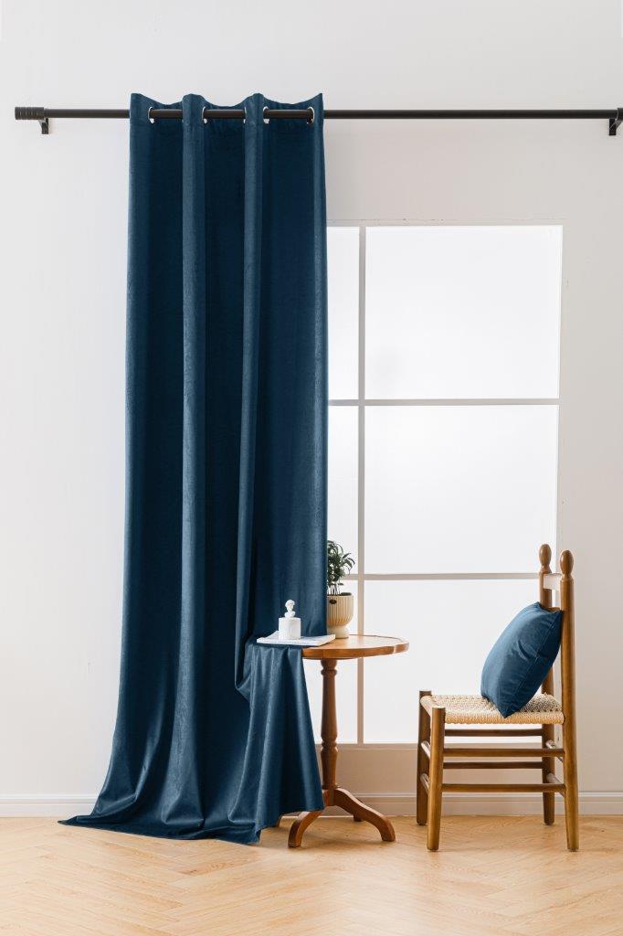 Levně Petrolejový zatemňovací závěs VELVET 140x250 cm Zavěšení: Kovové kroužky
