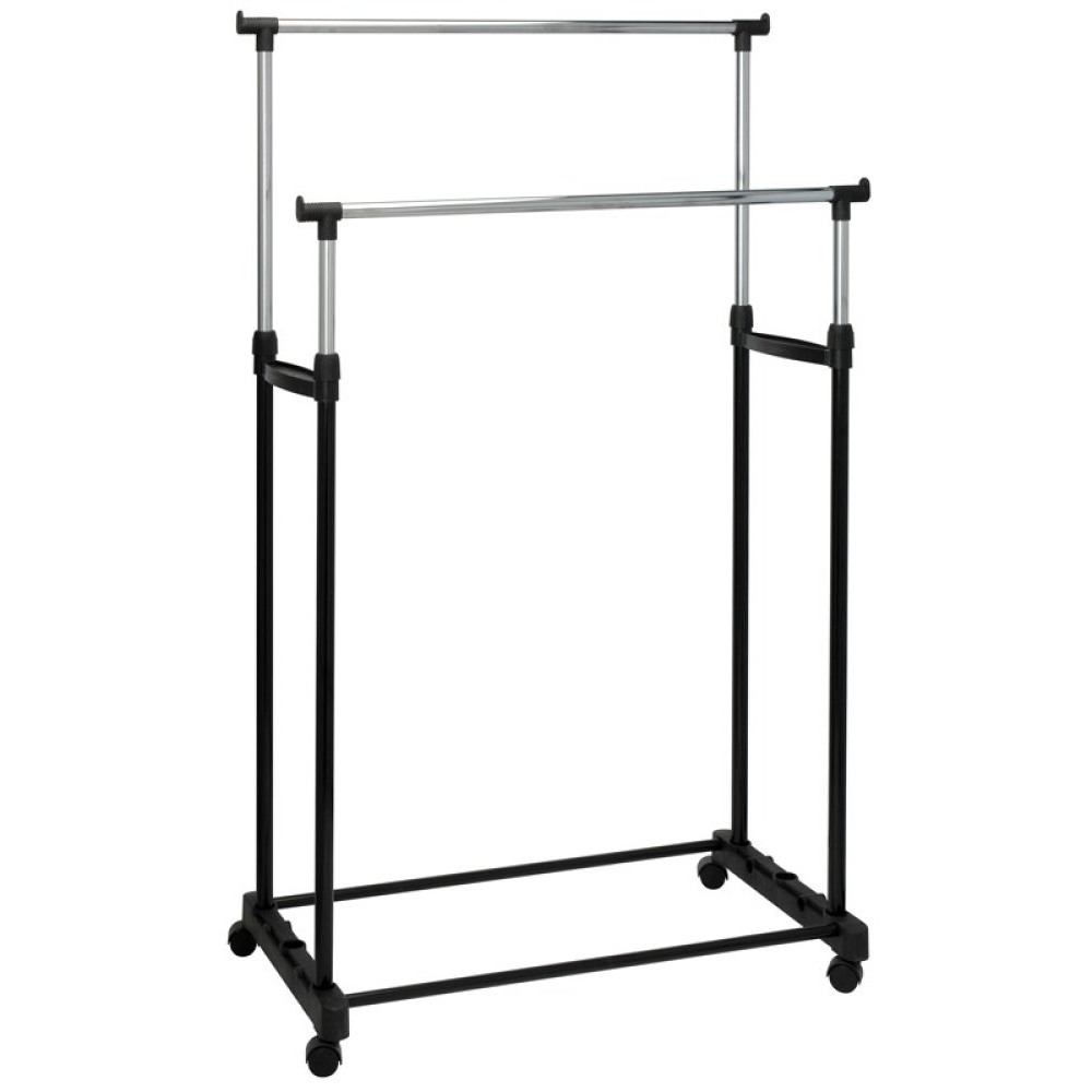 Levně Kovový dvouřadý pojízdný věšák CABINET