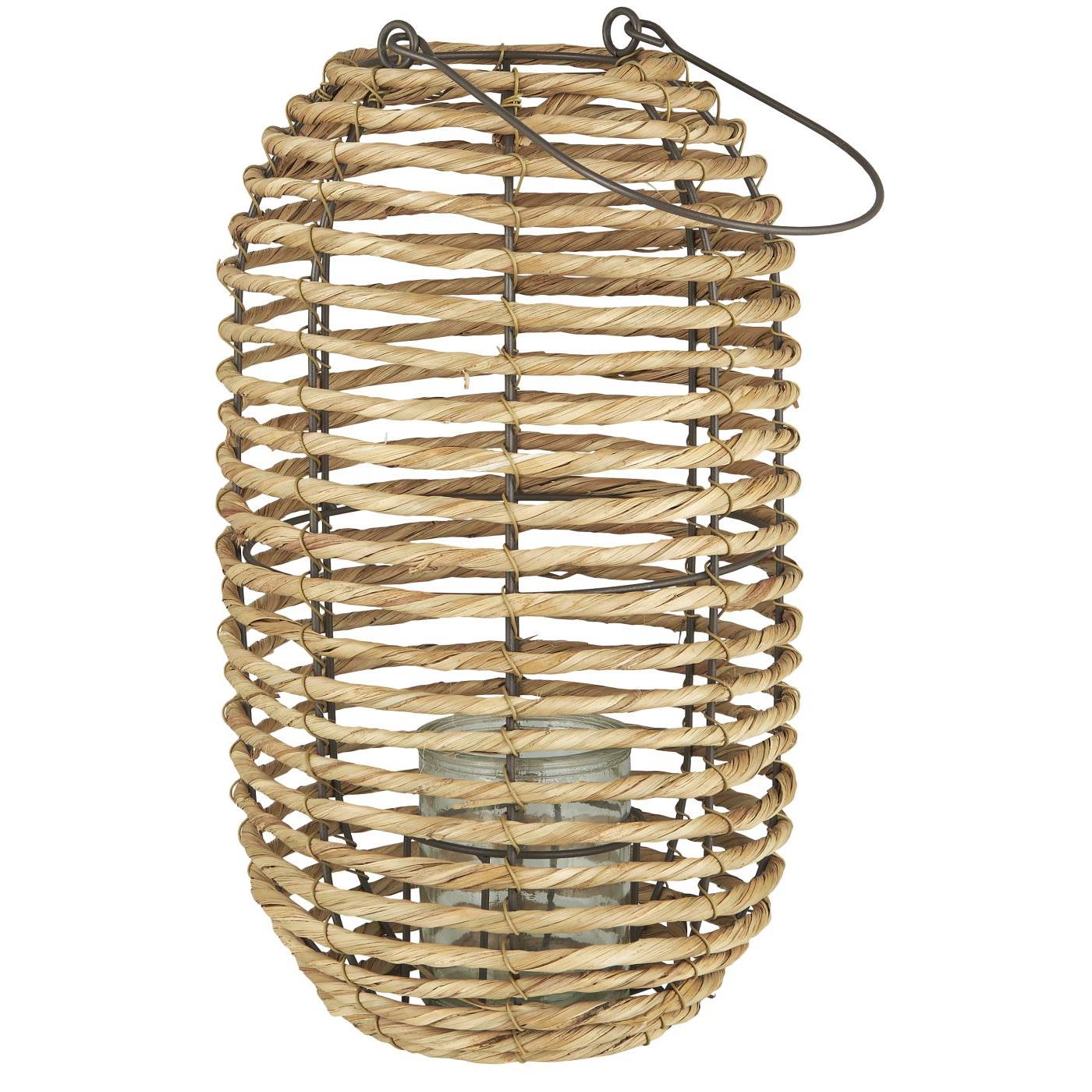 Levně IB Laursen Lucerna na svíčku COASTAL LIGHT z mořské trávy 37x20 cm