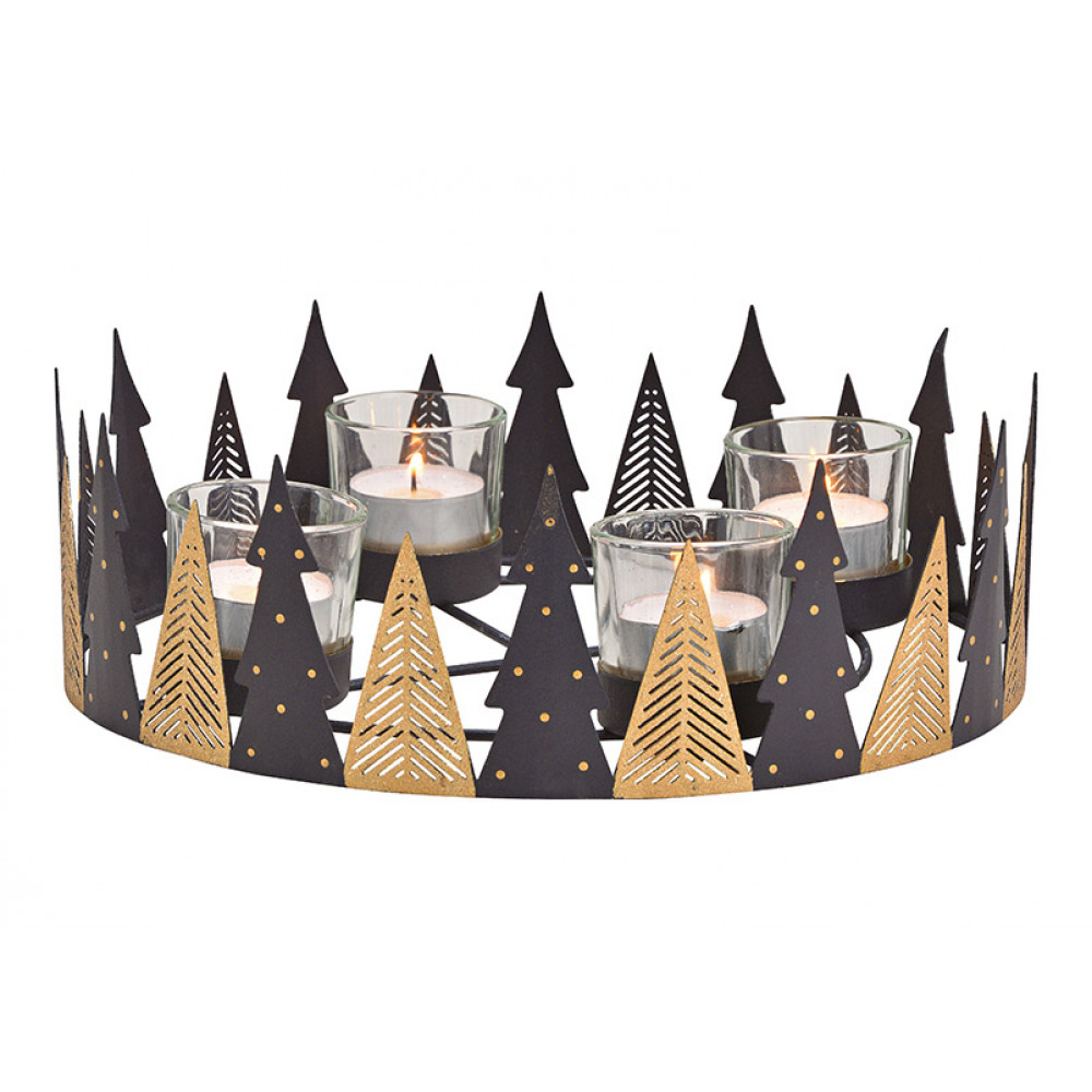Kovový adventní svícen CHRISTMAS TREE