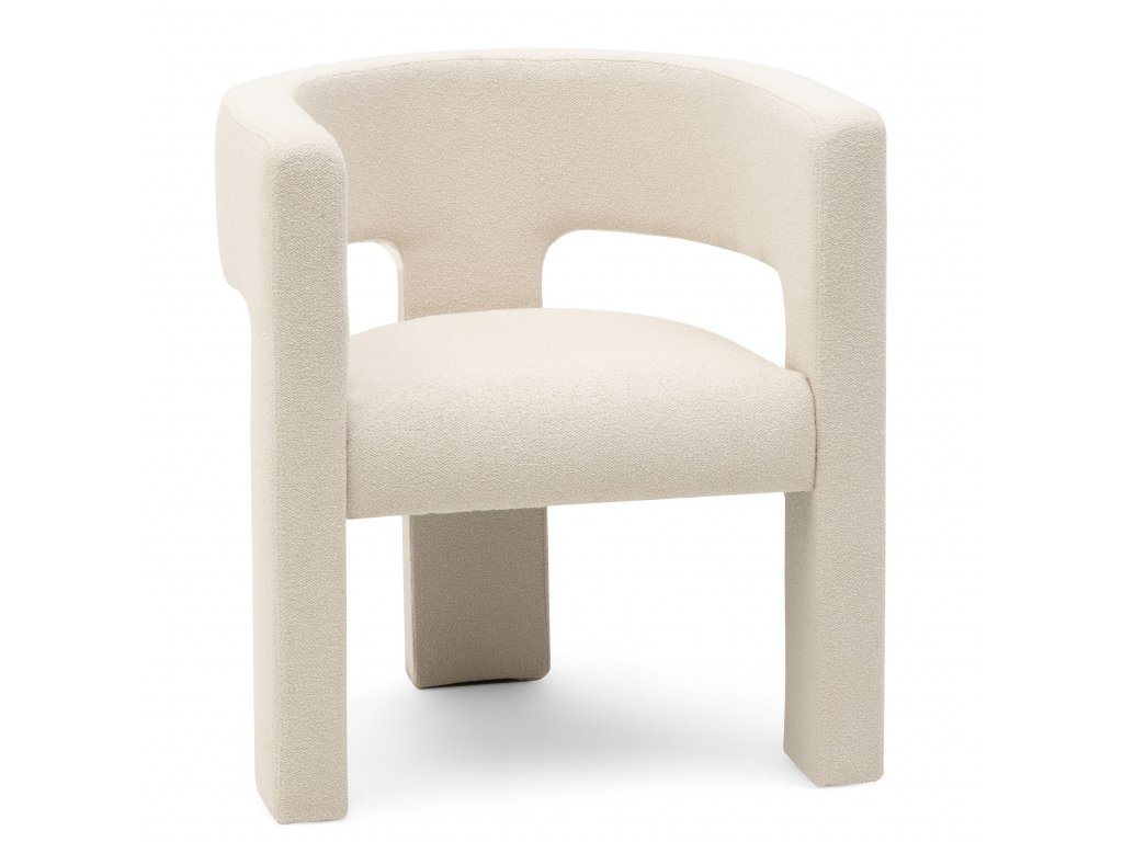 Levně Světle béžové designové křeslo ALPAH E