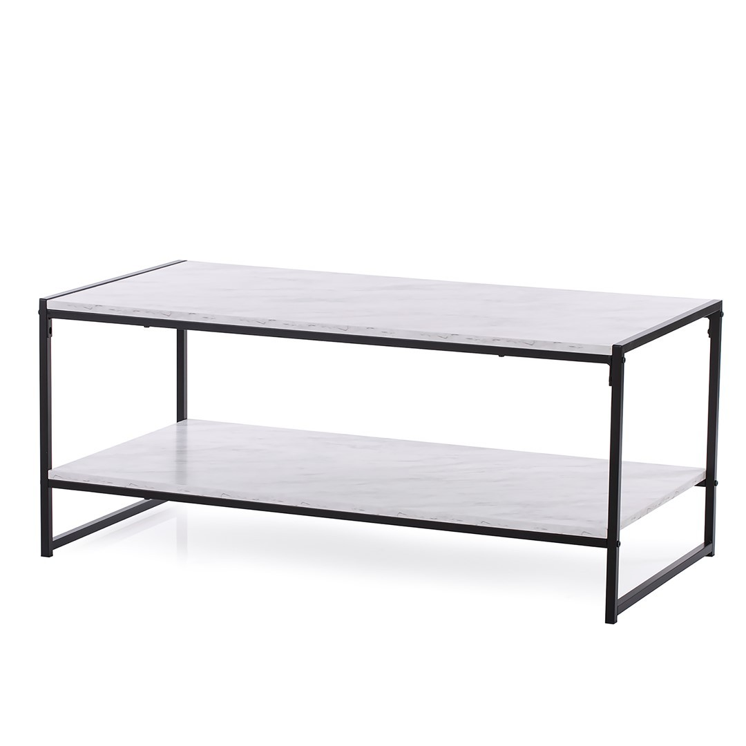 Levně Konferenční stolek COXE s deskou v dekoru mramor 105x53 cm
