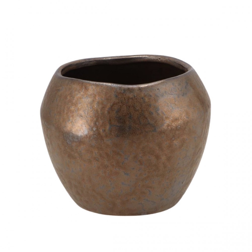 Levně Bronzový keramický květináč AMARAH 14 cm