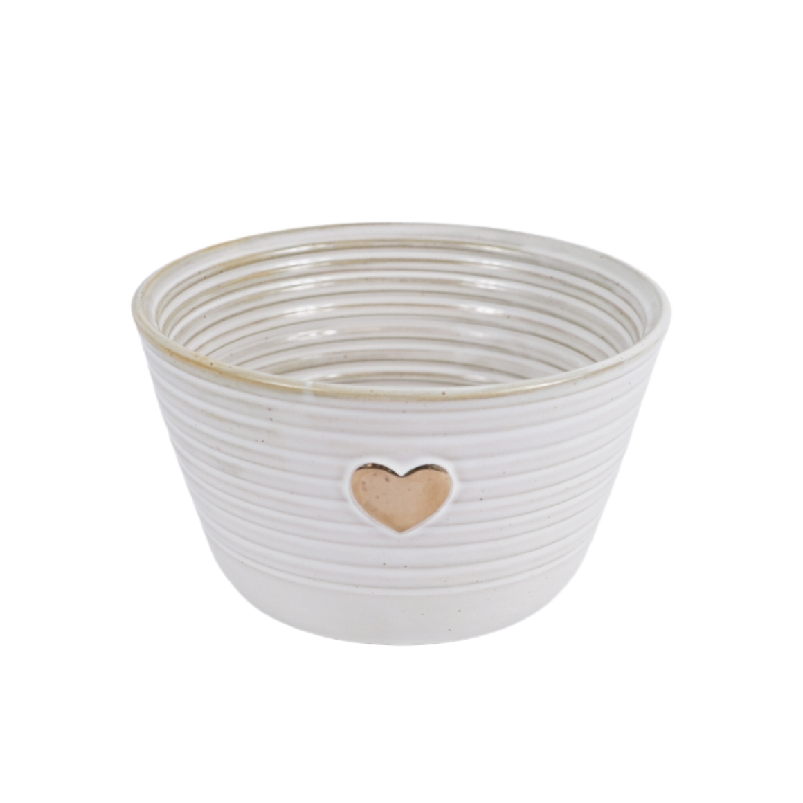 Levně Bílá porcelánová miska PARLANE se zlatým srdcem