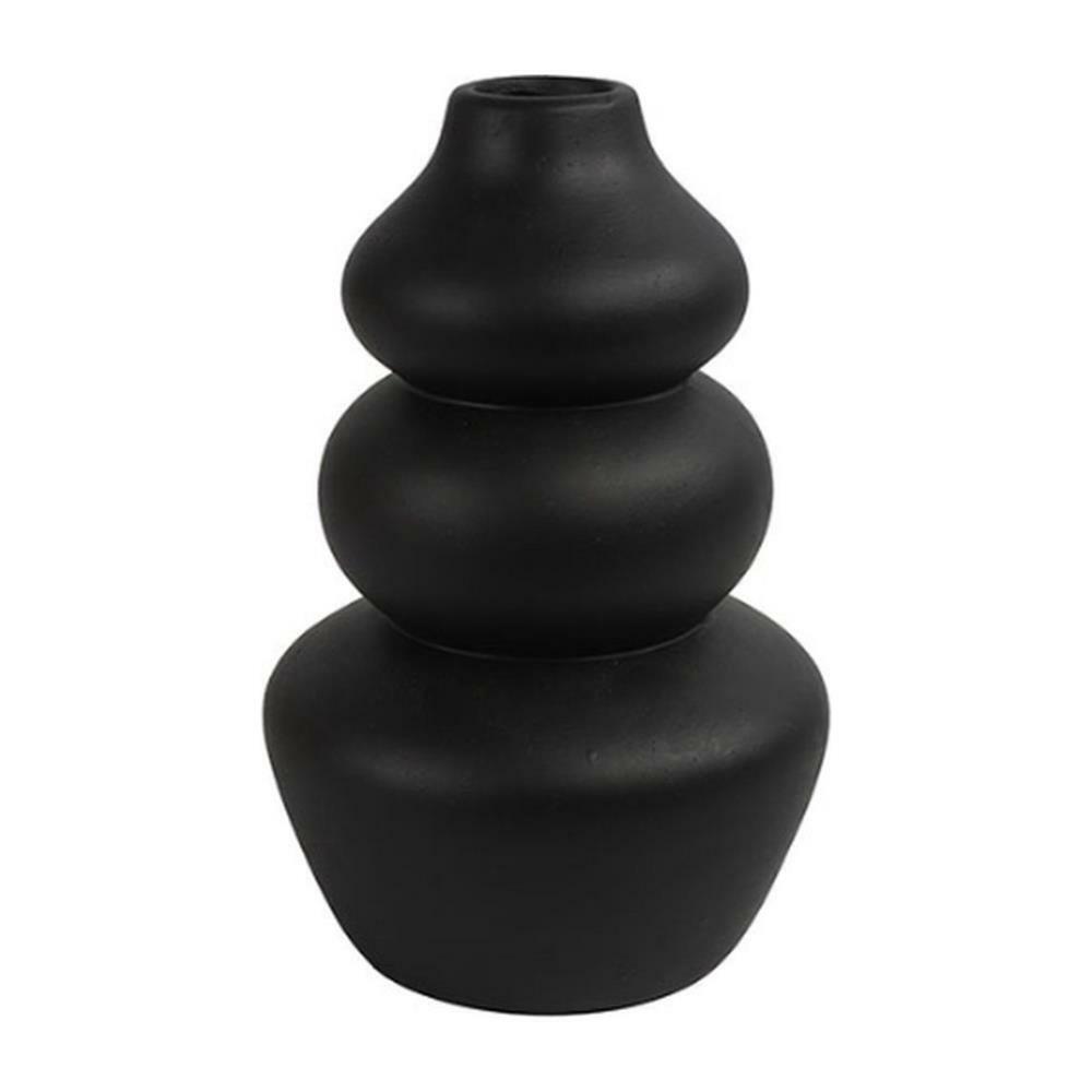 Levně Černá keramická váza CAIRN 22 cm