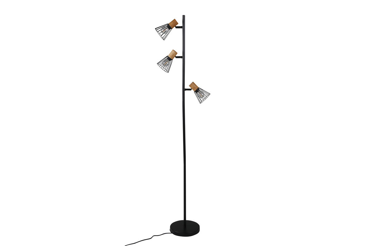 Levně Černá stojací lampa ATTICUS