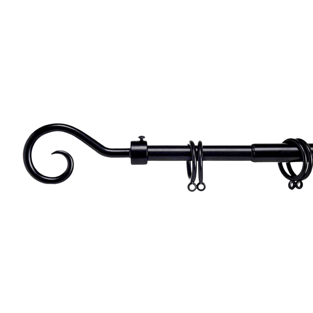 Levně Černá kovová garnýž VALANCE LOOP 120-210 cm
