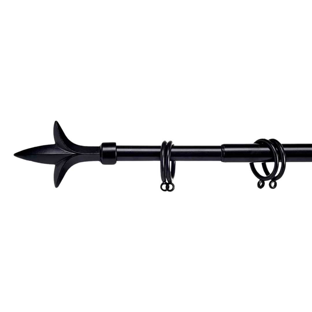 Levně Černá kovová garnýž VALANCE TRIDE 120-210 cm