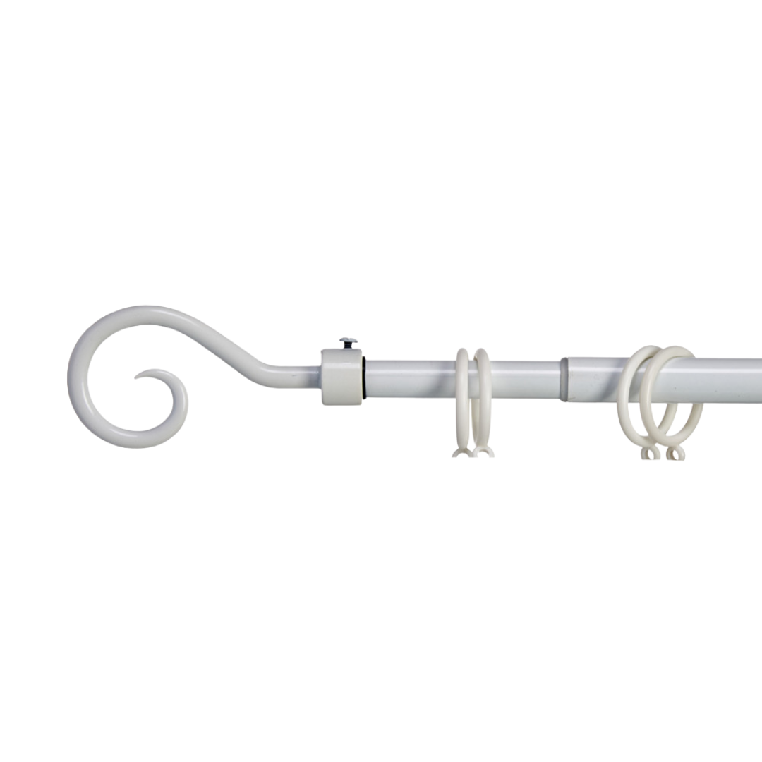 Levně Bílá kovová garnýž VALANCE LOOP 120-210 cm