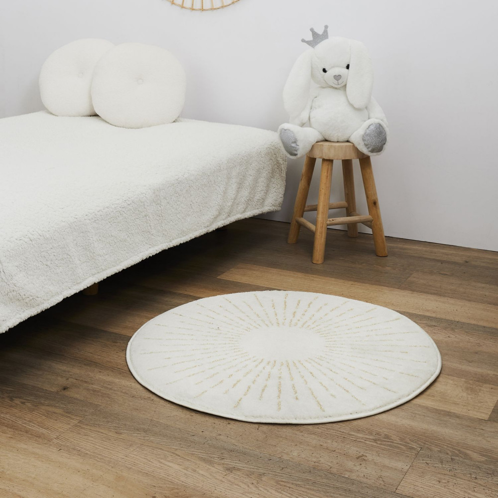 Levně Krémový kulatý koberec SUNRAYS 80 cm
