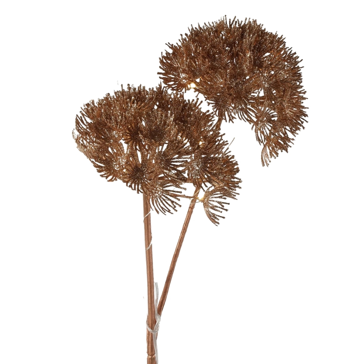 Levně LED světelná dekorativní větev HERACLEUM 75 cm, měděná