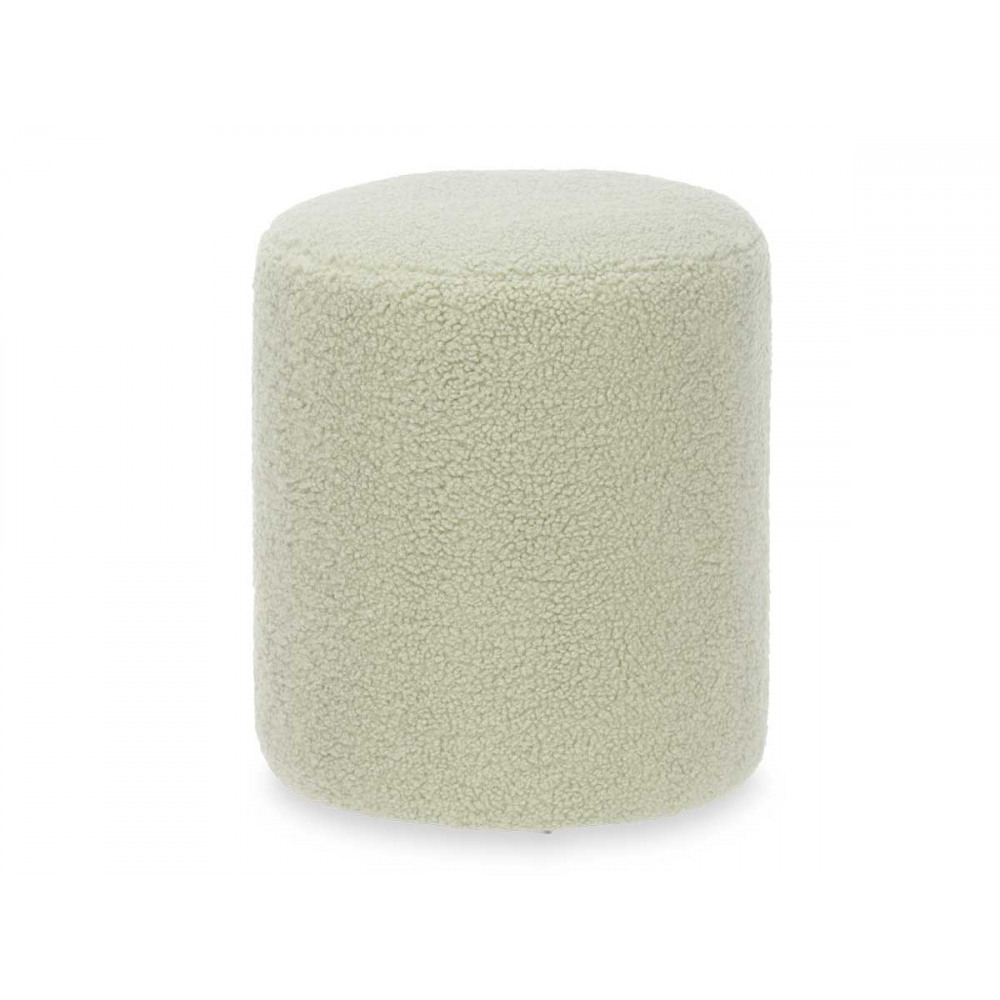 Světle zelený plyšový taburet SHEEPISH