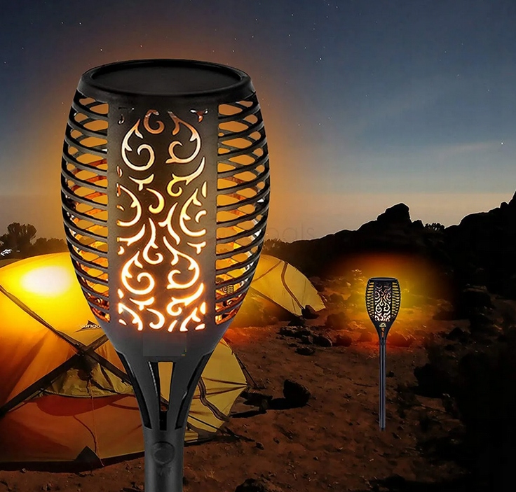 Solární lampa FLAME, černá (obrázek 5)