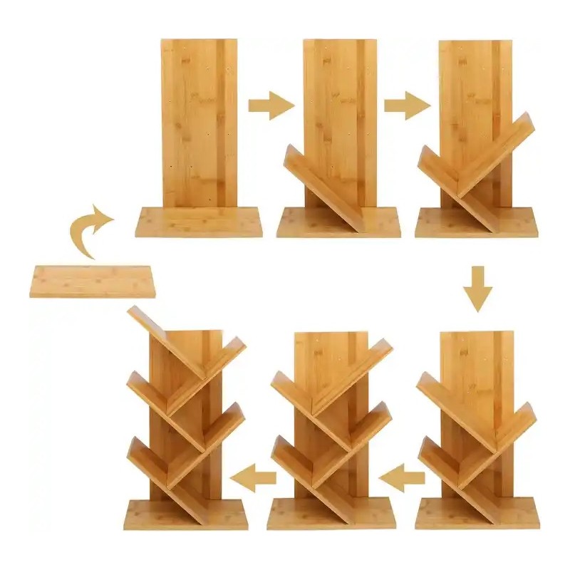 Knihovna na stůl s 5 policemi ZIGZAG, bílá (obrázek 6)