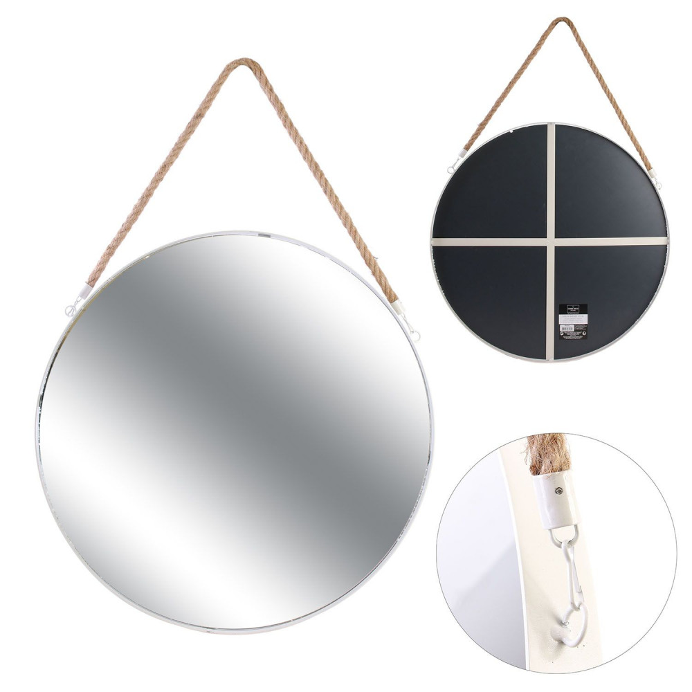 AKCE Bílé kulaté zrcadlo MIRROR II. jakost