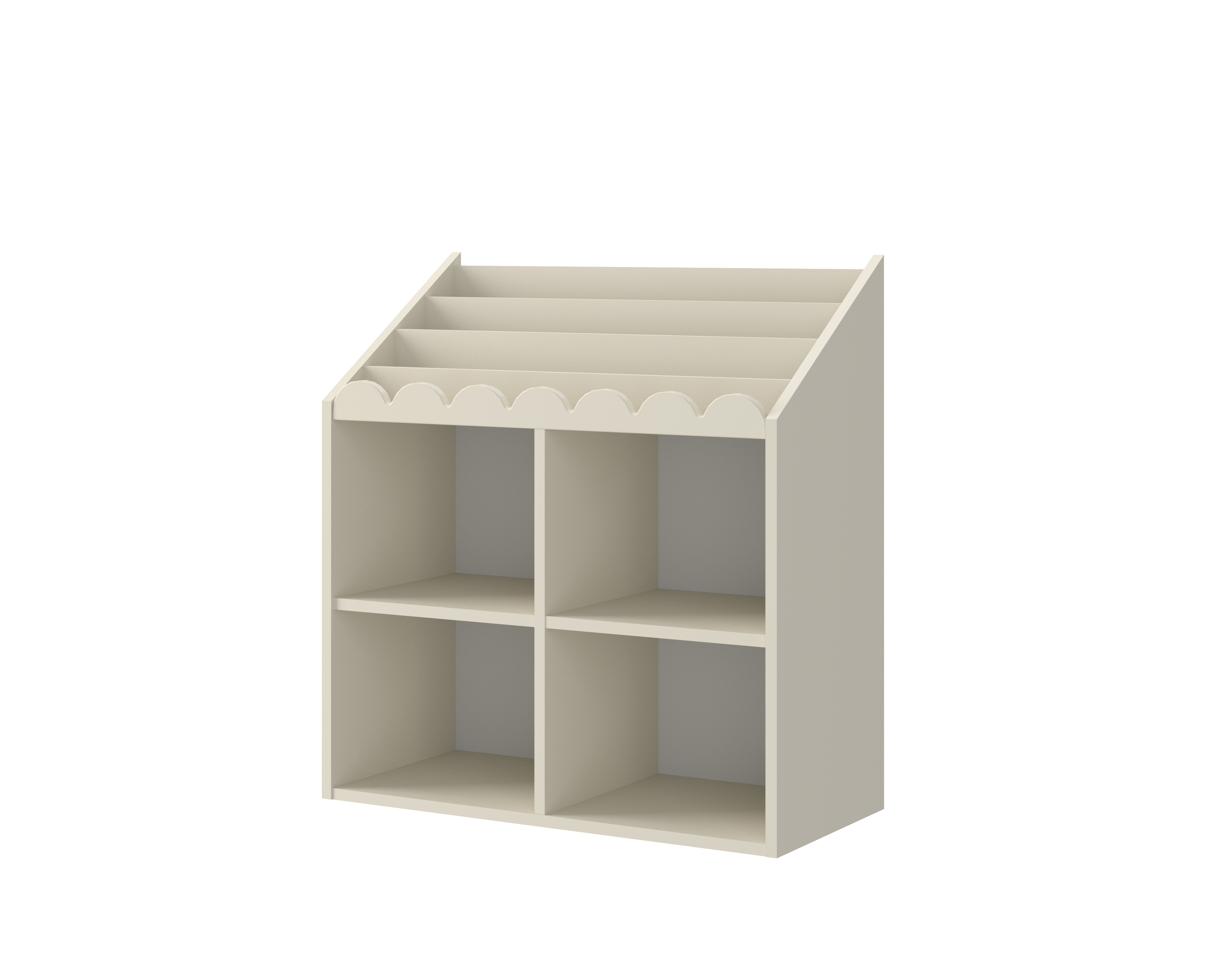 Levně AKCE Dětská knihovna BOOK NOOK LATTE 71x76 cm, krémová II. jakost