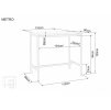 Dubový barový stůl METRO 110x60x100 s černým rámem v industriálním stylu
