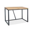 Černý psací stůl s dubovou deskou SILVIO 110X60X75