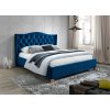 Čalouněná postel ASPEN VELVET 160 x 200 cm tmavě modrá