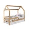 Kvalitní dětská postel DOMEČEK D3 borovice 80 x 160 cm z masivního dřeva