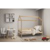Designová dětská postel DOMEČEK D3 borovice 80 x 160 cm s přírodním vzhledem