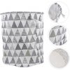 Koš na hračky a prádlo BOWA – vzor trojúhelník bílo-šedý