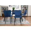 Modrá sametová jídelní židle DUMO
