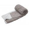 Luxusní světle šedá beránková deka z mikroplyše ORNAMENTS, 150x200 cm