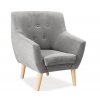 Designové křeslo AMBER 1 v šedé barvě s dřevěnými nohami