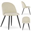 Designová židle BELLO – béžový samet a černé nohy pro moderní interiér