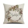 Dekorační povlak na polštář GRATEFUL 45x45 cm, béžový s podzimním motivem