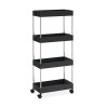 Praktický plastový regál na kolečkách SHELFAST 38x20,5x88 cm černý