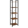 Regál TAYLOR s 5 policemi – Úzký regál s kovovou konstrukcí, výška 154 cm, ideální pro knihy a dekorace.