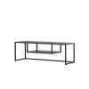 Kovový TV stolek RIVERSIDE černý, rozměr 120x40 cm, moderní design.