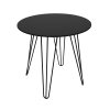 Moderní kulatý jídelní stůl HARRY 80x80 černý s elegantními kovovými nohami ve tvaru vlasových spon