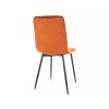 Moderní sametová židle DAREN VELVET oranžová s pohodlným polstrováním