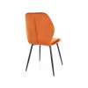 Moderní jídelní židle JAKE VELVET oranžová s ergonomickým opěradlem