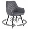 Otočné jídelní křeslo NANA360 VELVET tmavě šedé s moderním designem