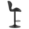 Pohodlná barová židle z eko kůže WEST, černá s pevnou černou nohou