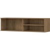 Dubový nástěnný TV stolek ENTSIAN 150 x 40 cm, moderní design, uzavřená část, otevřená police, do každého interiéru.