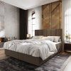 Komfortní boxspring postel MERALIS 160x200 cm v hnědé barvě
