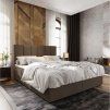 Luxusní čalouněná postel boxspring MERALIS 160x200 cm hnědá