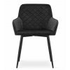 Designová sametová židle NOLA v černé barvě s měkkým polstrováním