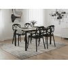 Jídelní stůl TESSA 120x60 a černé plastové židle ESSEN – moderní set